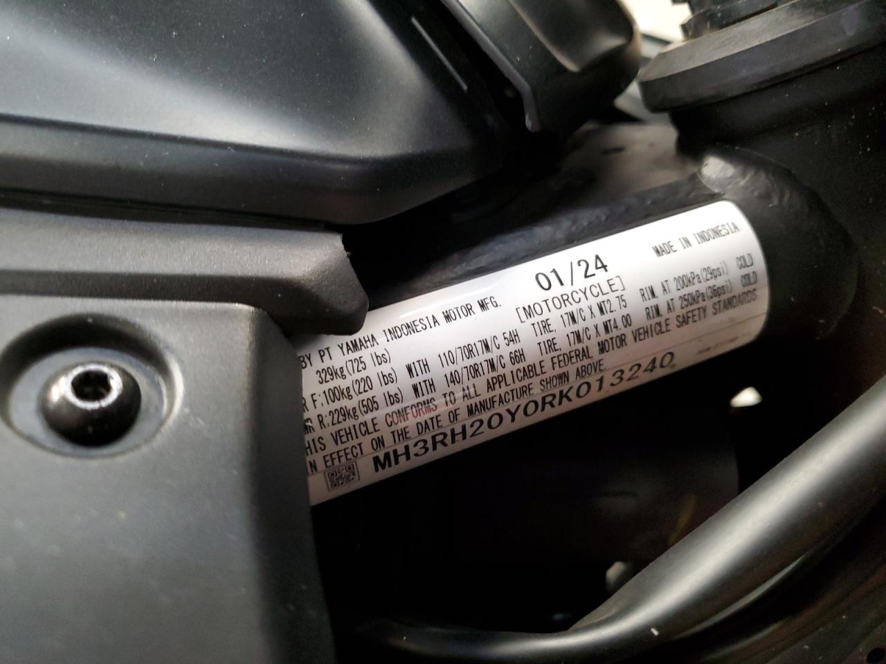 2024 Yamaha Mt-03 VIN: MH3RH20Y0RK013240 Lot: 65449965