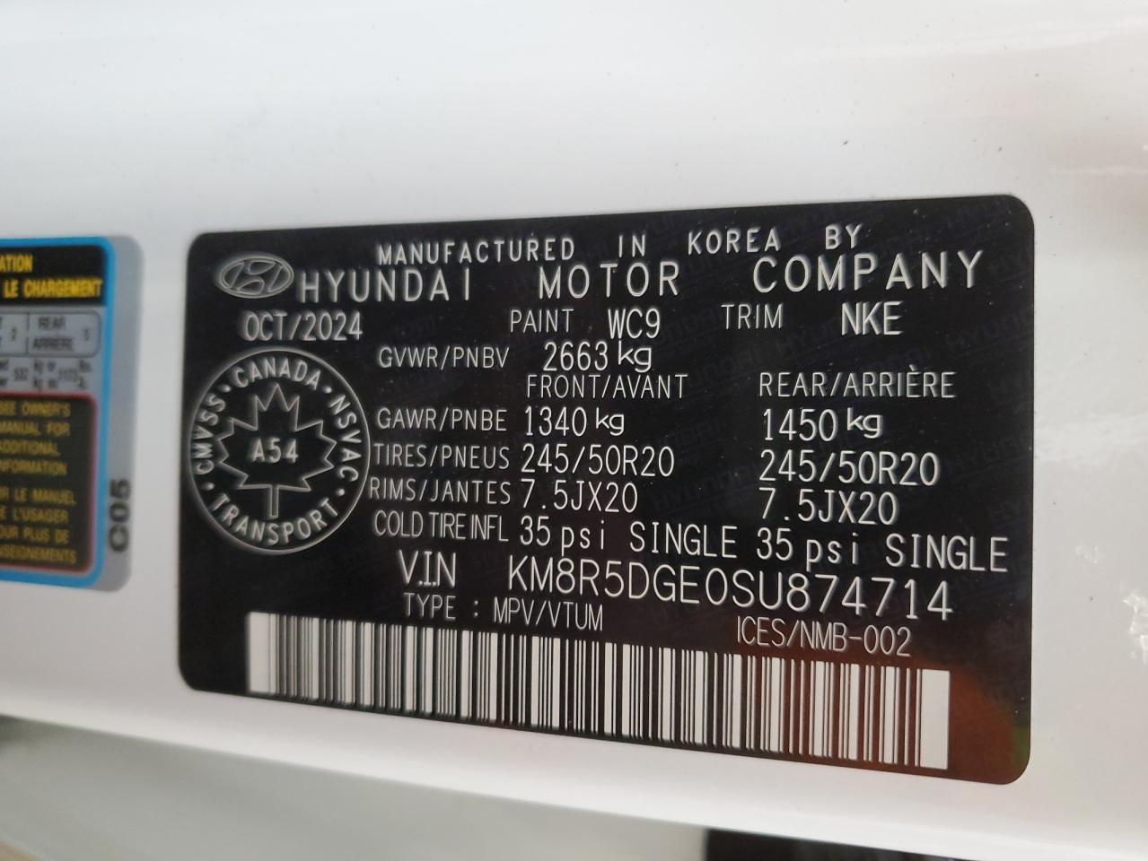 2025 Hyundai Palisade Limited VIN: KM8R5DGE0SU874714 Lot: 62652495