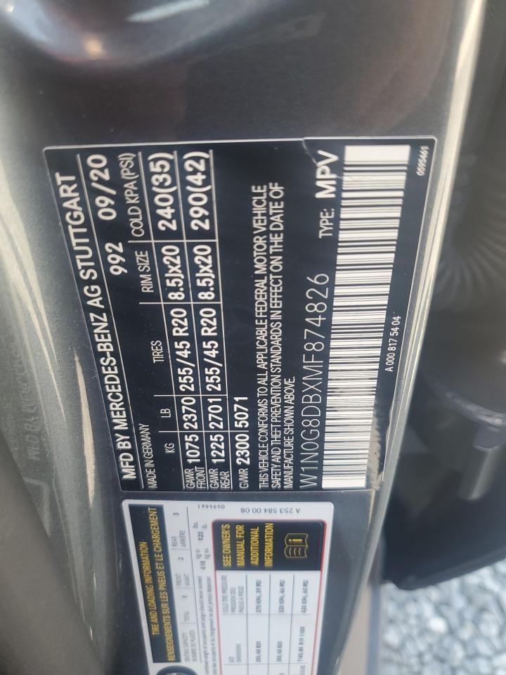 2021 Mercedes-Benz Glc 300 VIN: W1N0G8DBXMF874826 Lot: 62655215