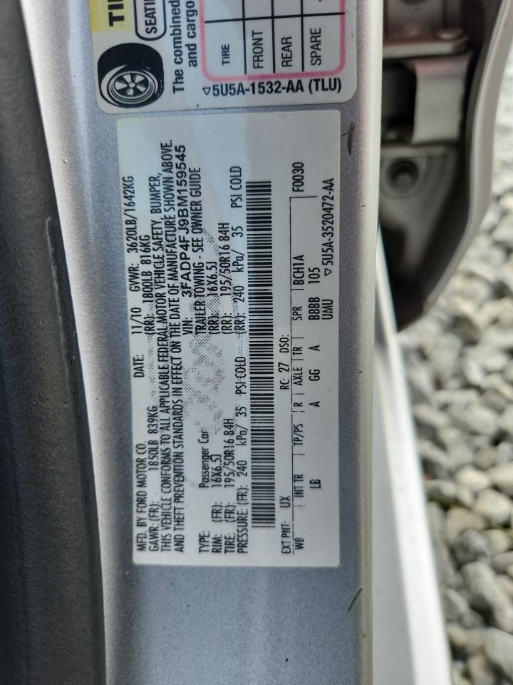 2011 Ford Fiesta Ses VIN: 3FADP4FJ9BM159545 Lot: 64667785