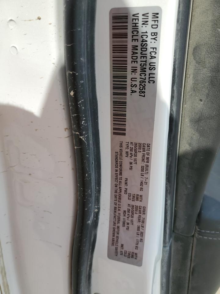 2021 Dodge Durango Citadel VIN: 1C4SDJET5MC762587 Lot: 64975365
