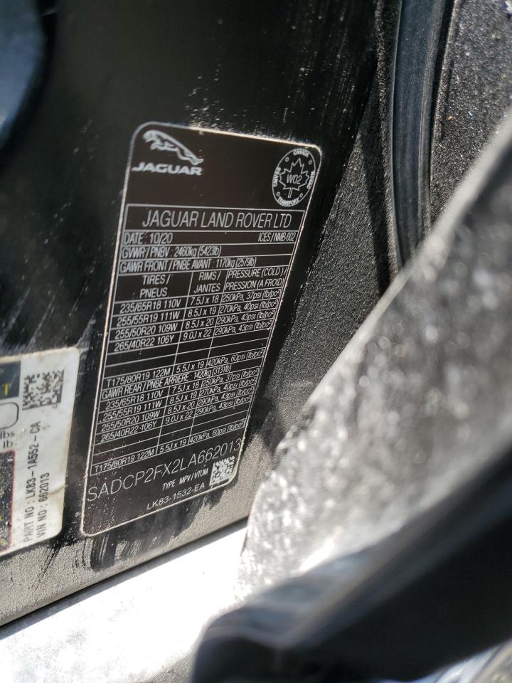 2020 Jaguar F-Pace Checkered Flag VIN: SADCP2FX2LA662013 Lot: 62937405