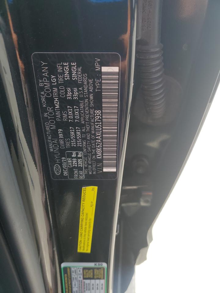 2020 Hyundai Kona Sel Plus VIN: KM8K62AAXLU517938 Lot: 63637315