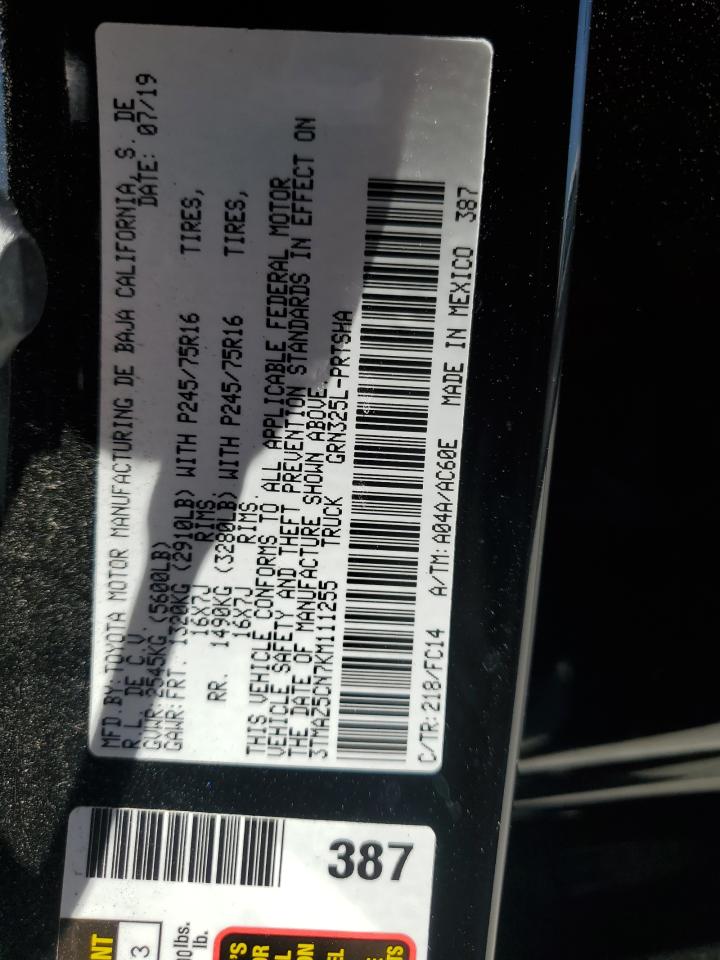 2019 Toyota Tacoma Double Cab VIN: 3TMAZ5CN7KM111255 Lot: 63309745