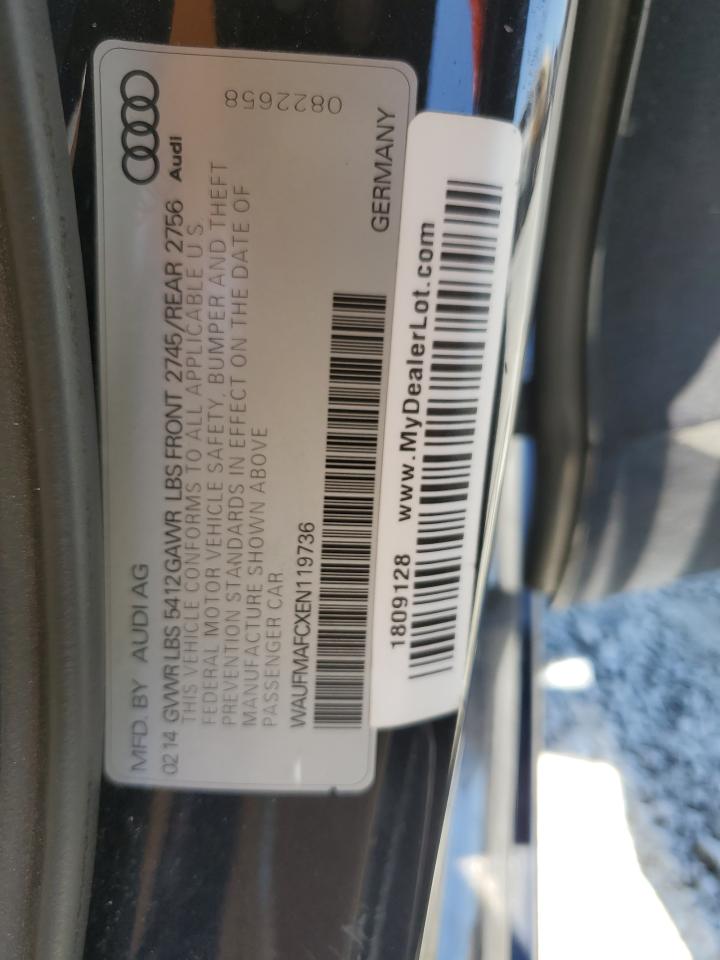 2014 Audi A6 Premium Plus VIN: WAUFMAFCXEN119736 Lot: 62716645
