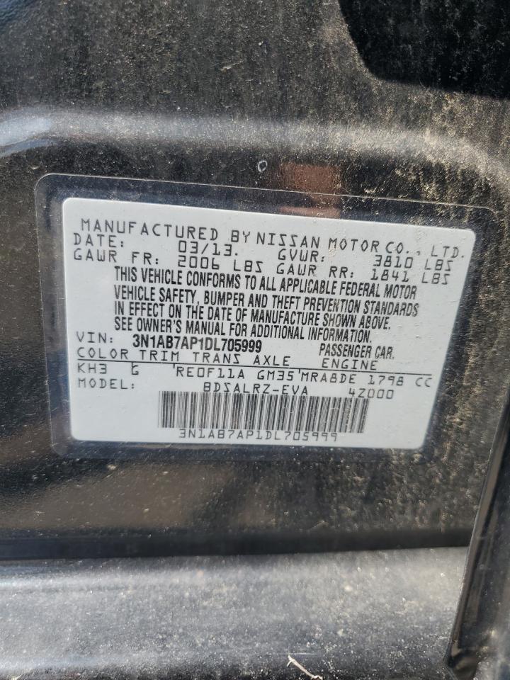 2013 Nissan Sentra S VIN: 3N1AB7AP1DL705999 Lot: 64995775