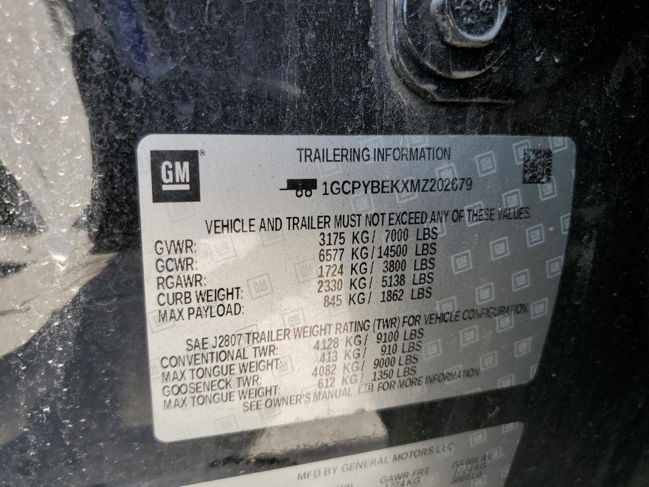 2021 Chevrolet Silverado K1500 Custom VIN: 1GCPYBEKXMZ202679 Lot: 62952825