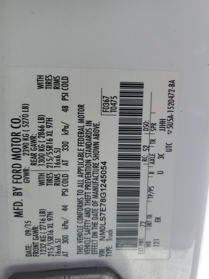 2016 Ford Transit Connect Xl VIN: NM0LS7E78G1245054 Lot: 65379115