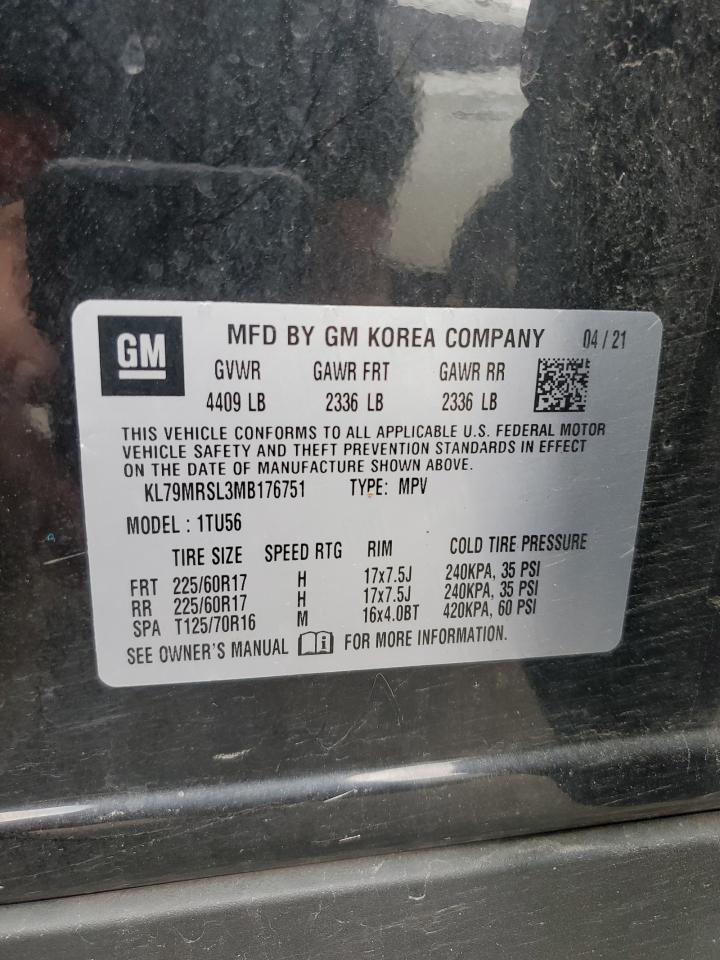 2021 Chevrolet Trailblazer Lt VIN: KL79MRSL3MB176751 Lot: 65180655