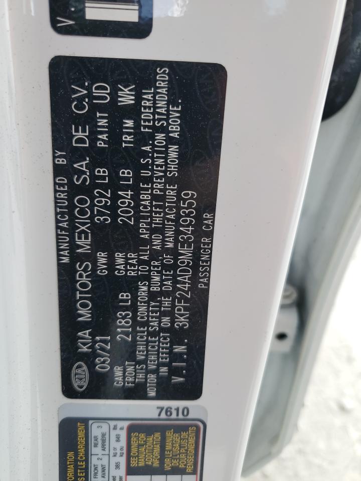 3KPF24AD9ME349359 2021 Kia Forte Fe