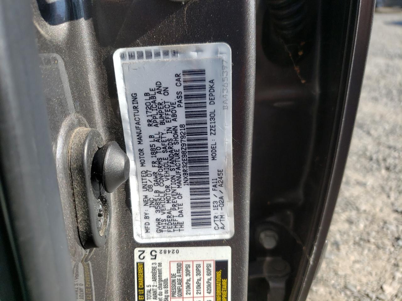 1nxbr32e98z979218 1NXBR32E98Z979218 2008 Toyota Corolla Ce