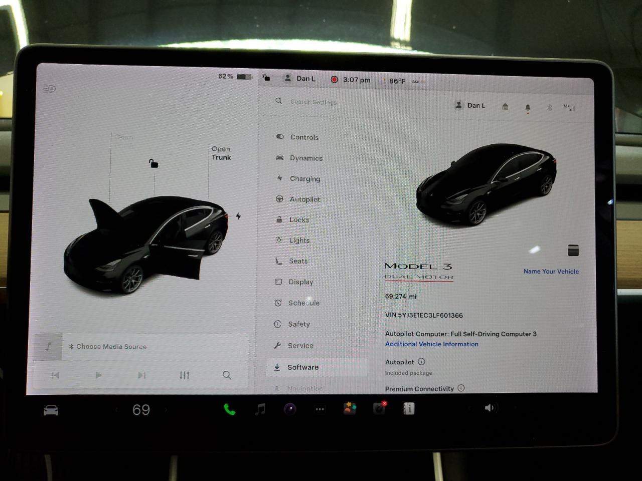 2020 Tesla Model 3 VIN: 5YJ3E1EC3LF601366 Lot: 63086845