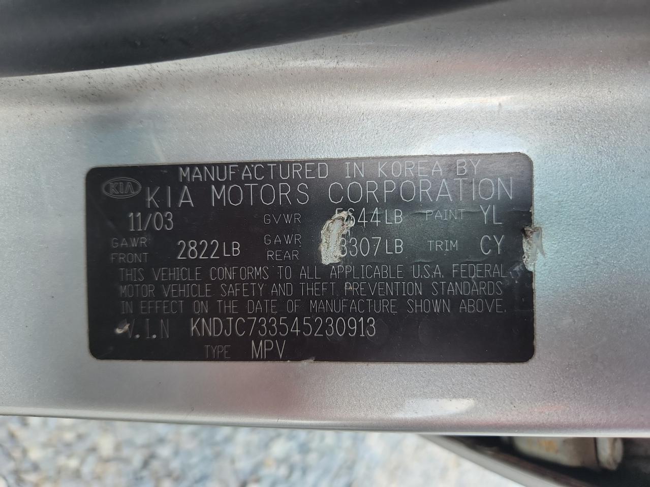 2004 Kia Sorento Ex VIN: KNDJC733545230913 Lot: 64756845