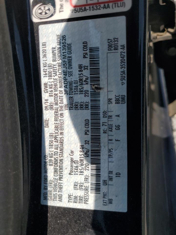 2015 Ford Fiesta Se VIN: 3FADP4EJ5FM139526 Lot: 63822555