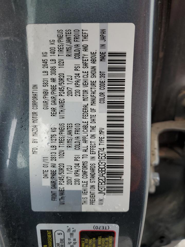 2011 Mazda Cx-9 VIN: JM3TB2DA8B0316374 Lot: 64692075