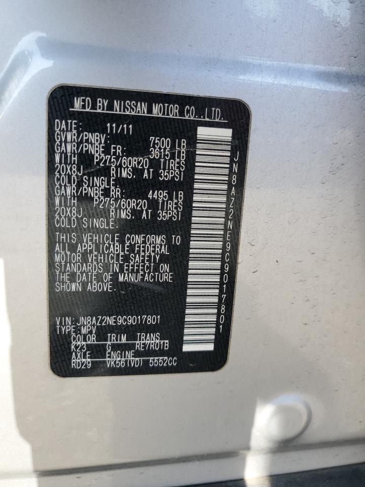 2012 Infiniti Qx56 VIN: JN8AZ2NE9C9017801 Lot: 65085225