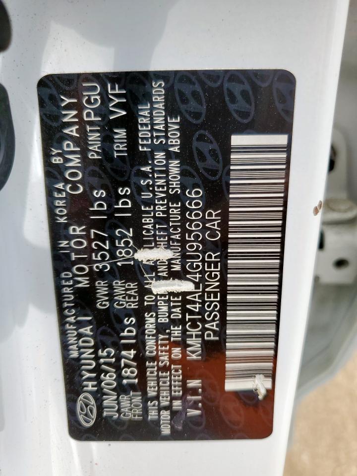 2016 Hyundai Accent Se VIN: KMHCT4AE4GU956666 Lot: 63619655