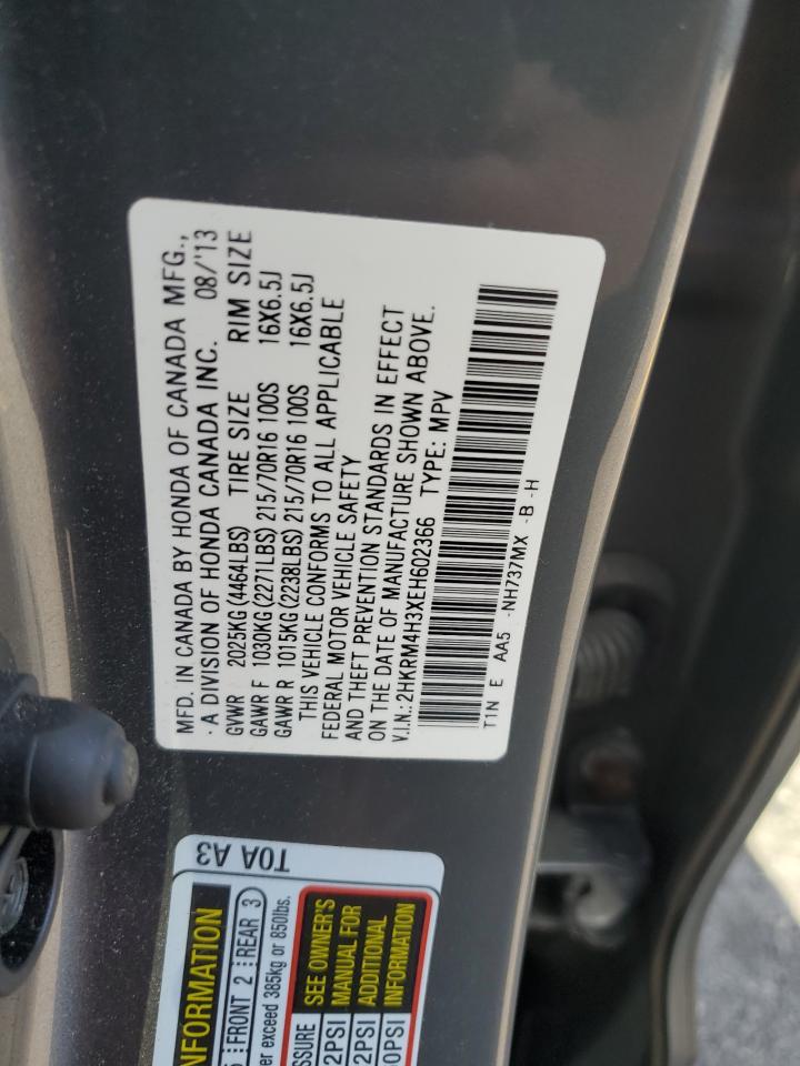 2014 Honda Cr-V Lx VIN: 2HKRM4H3XEH602366 Lot: 63111365