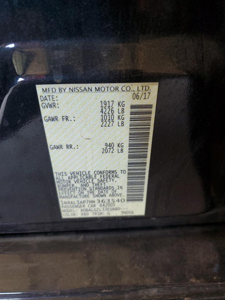 2017 Nissan Altima 2.5 VIN: 1N4AL3AP7HN363540 Lot: 64878505