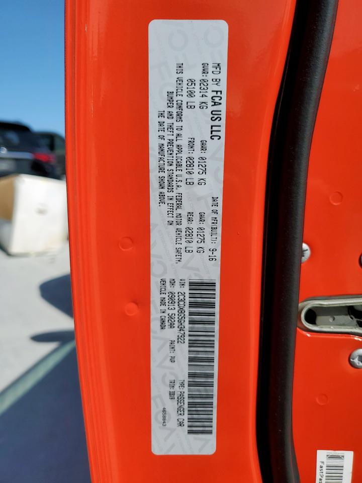 2016 Dodge Charger Se VIN: 2C3CDXBG5GH347922 Lot: 64755015