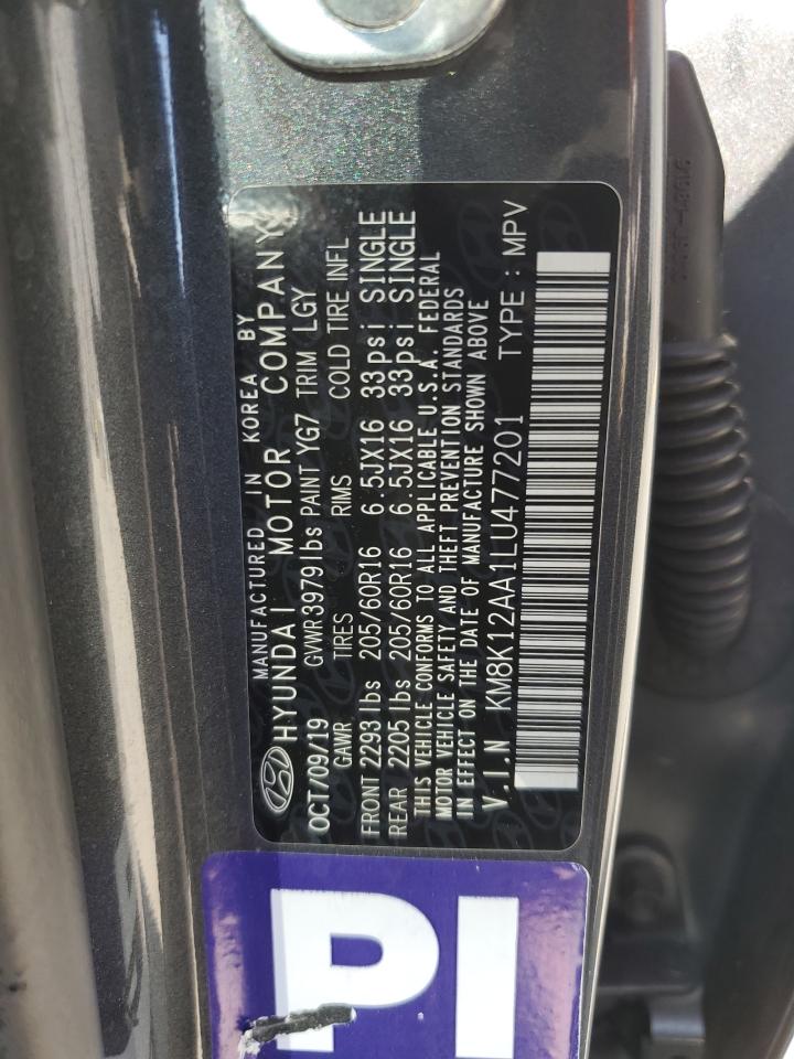 2020 Hyundai Kona Se VIN: KM8K12AA1LU477201 Lot: 64794445