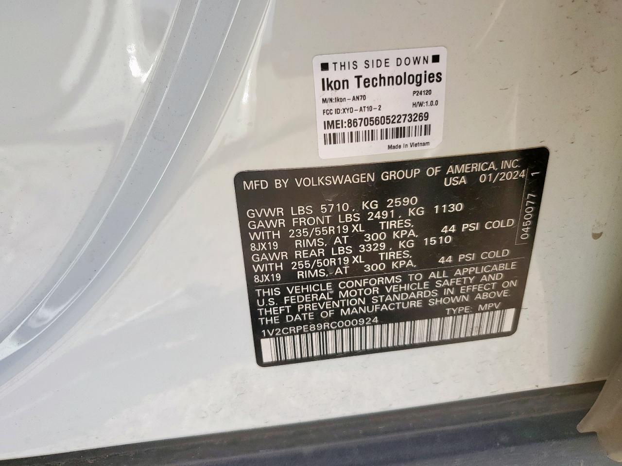 2024 Volkswagen Id.4 Pro VIN: 1V2CRPE89RC000924 Lot: 65370155