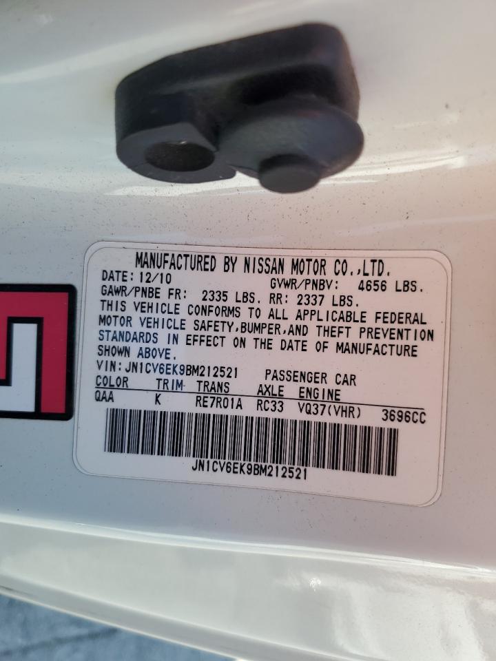 2011 Infiniti G37 Base VIN: JN1CV6EK9BM212521 Lot: 65291265