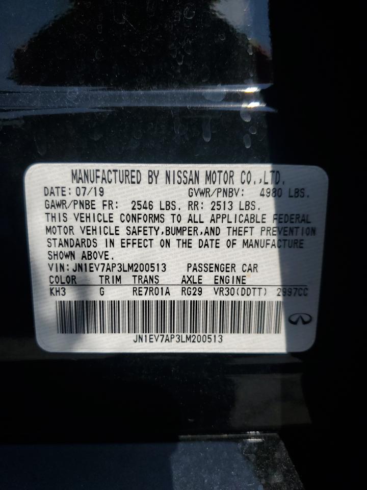 2020 Infiniti Q50 Pure VIN: JN1EV7AP3LM200513 Lot: 60260115