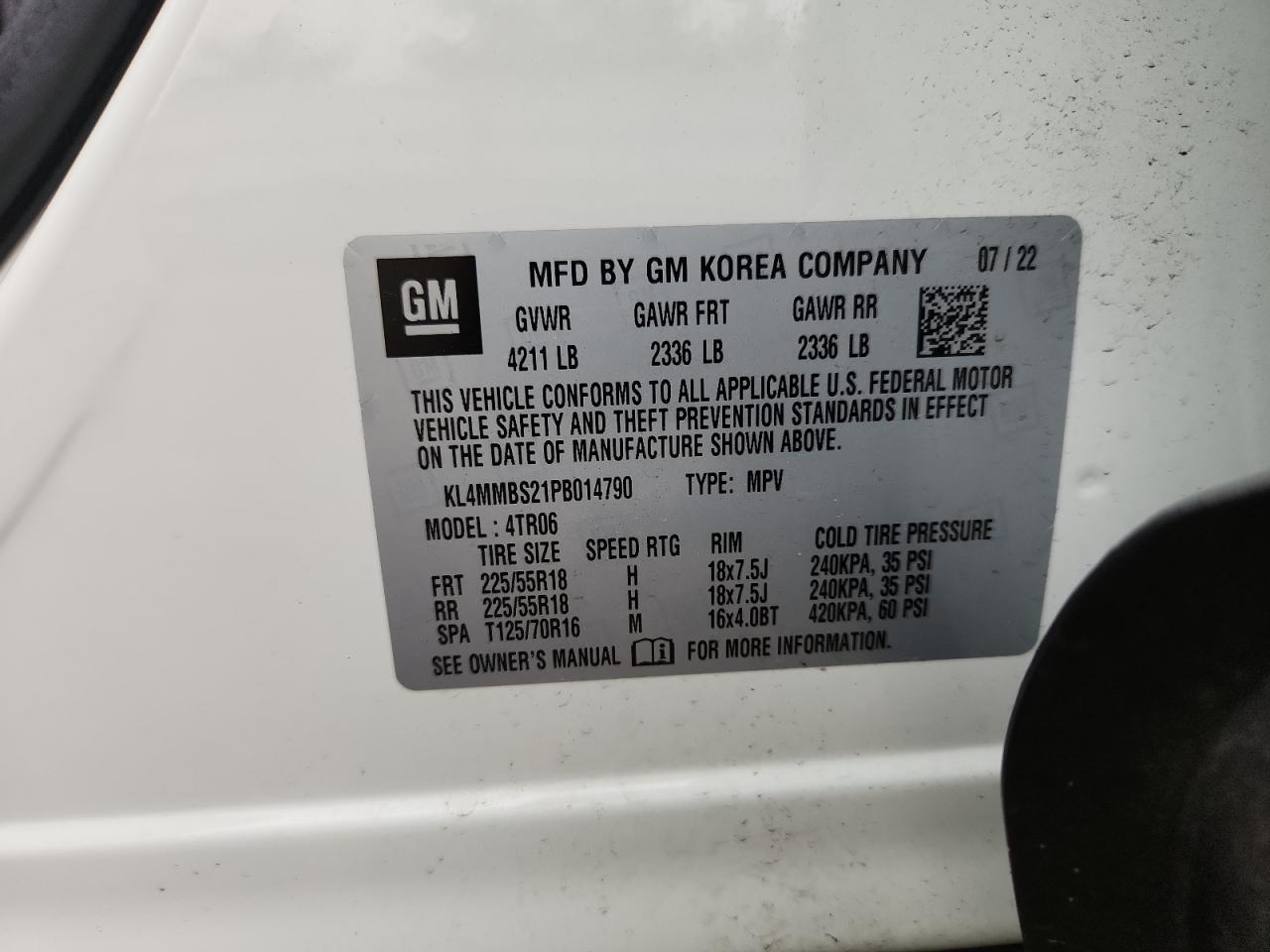 kl4mmbs21pb014790 KL4MMBS21PB014790 2023 Buick Encore Gx Preferred
