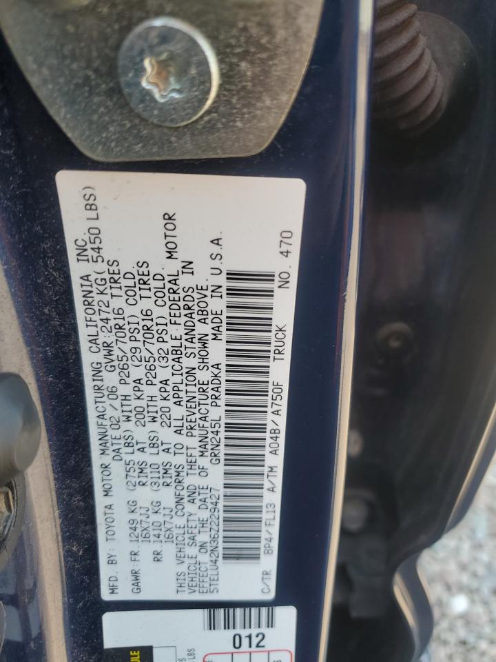 2006 Toyota Tacoma Double Cab VIN: 5TELU42N36Z229427 Lot: 66630065
