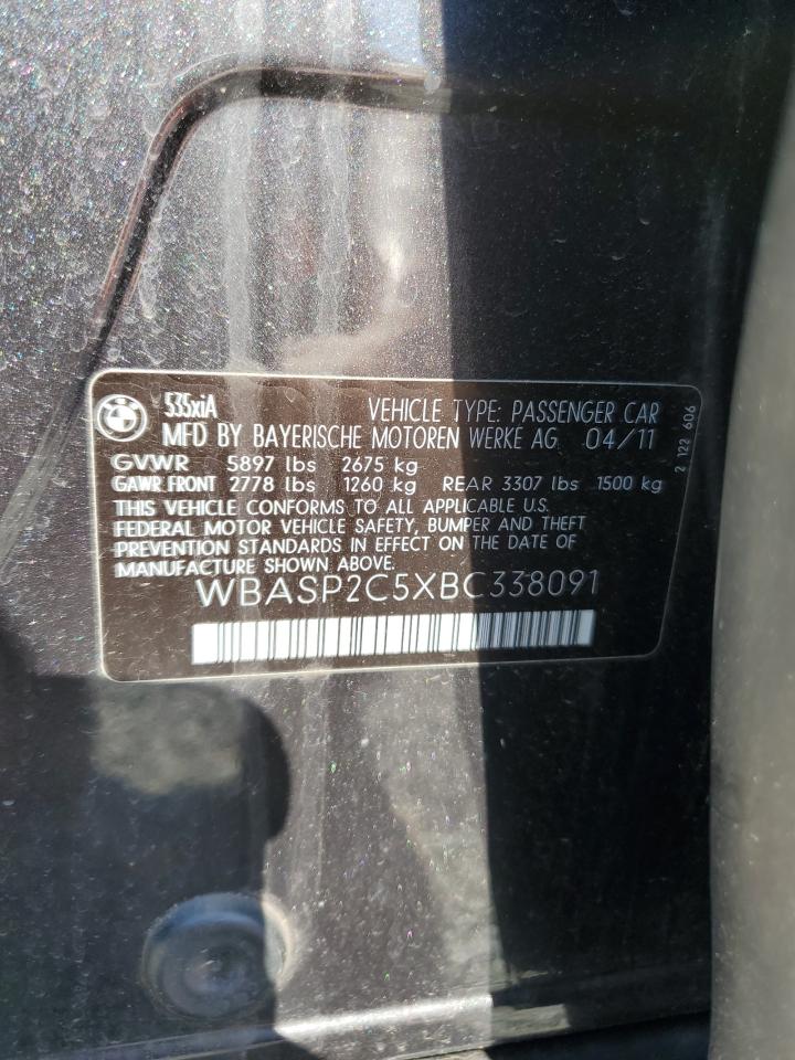 2011 BMW 535 Xigt VIN: WBASP2C5XBC338091 Lot: 62659895