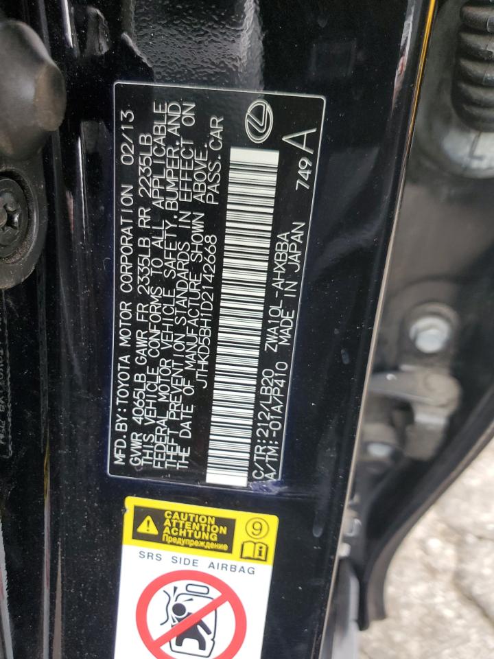 2013 Lexus Ct 200 VIN: JTHKD5BH1D2142668 Lot: 64316705