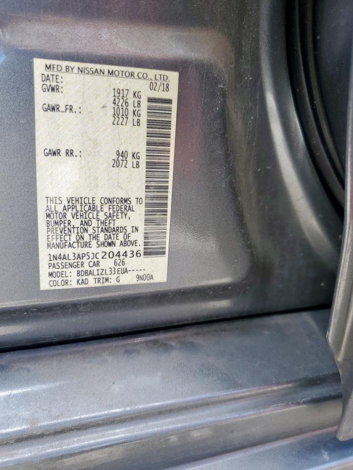 2018 Nissan Altima 2.5 VIN: 1N4AL3AP5JC204436 Lot: 62581705