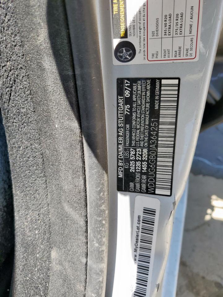 2018 Mercedes-Benz S 450 VIN: WDDUG6GB0JA364251 Lot: 64254235