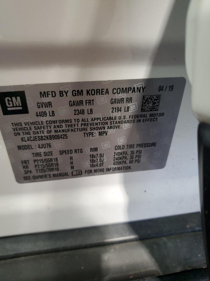 2019 Buick Encore Preferred VIN: KL4CJESB2KB908425 Lot: 64567265