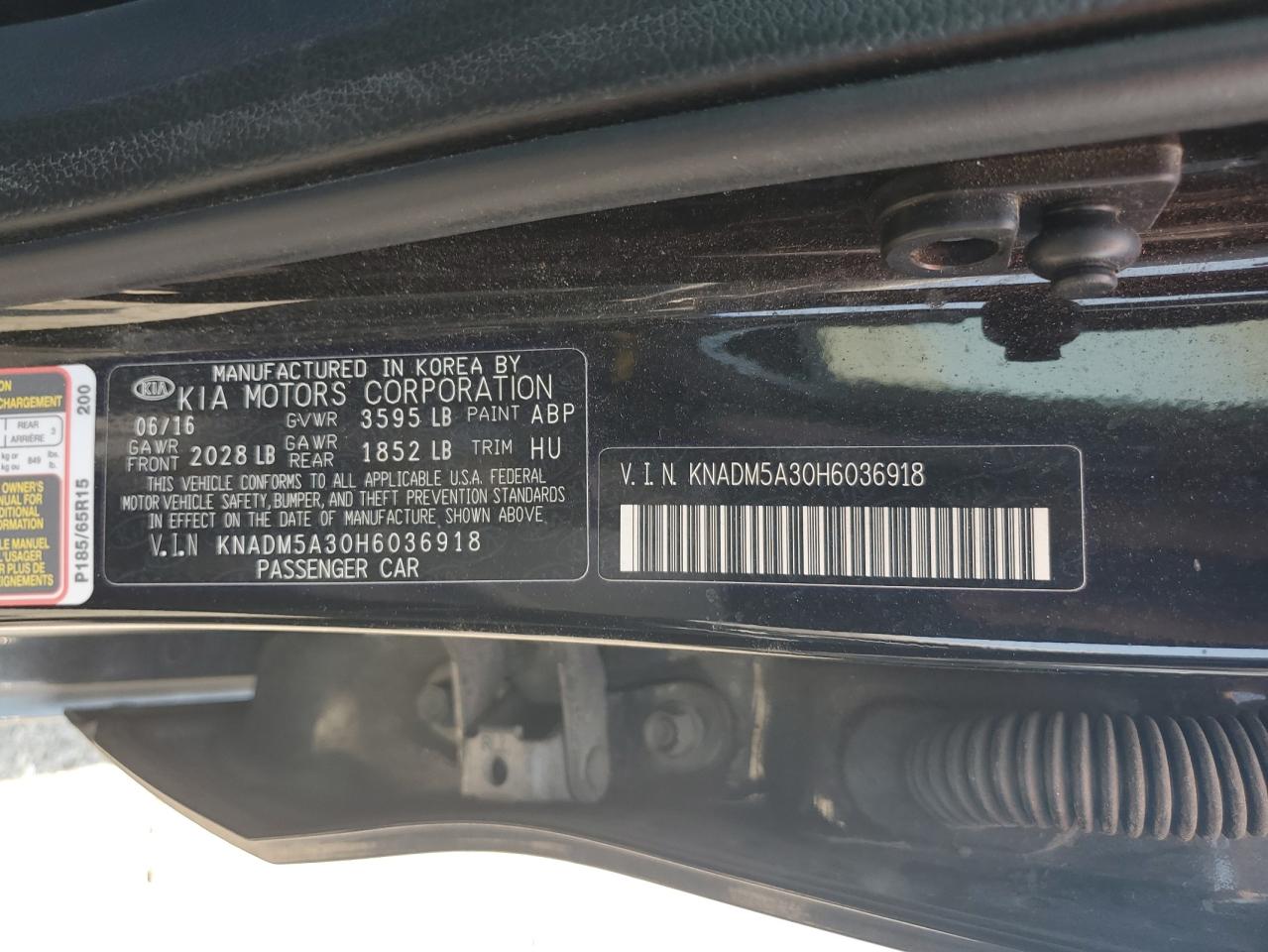 2017 Kia Rio Lx VIN: KNADM5A30H6036918 Lot: 64817685