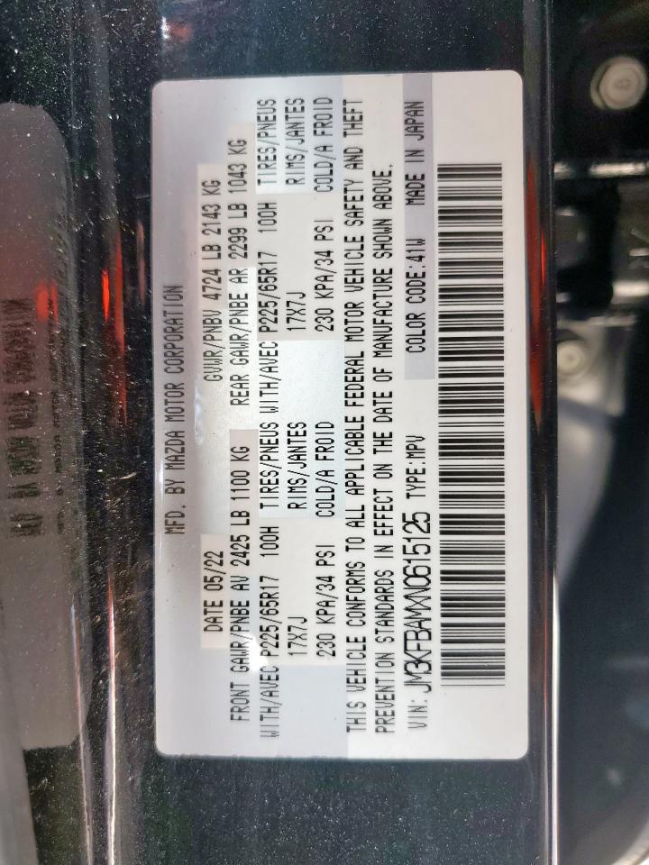 2022 Mazda Cx-5 VIN: JM3KFBAMXN0615125 Lot: 64952995