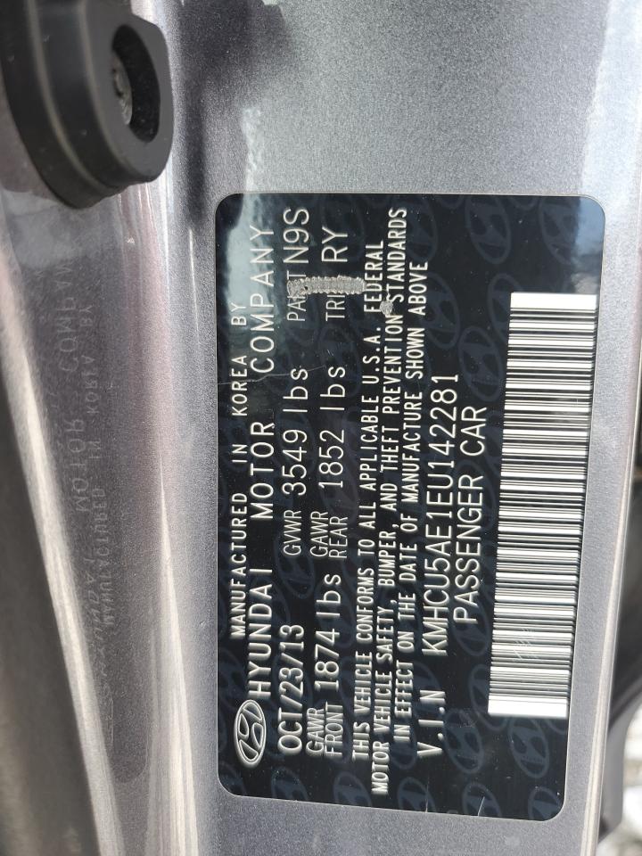 2014 Hyundai Accent Gls VIN: KMHCU5AE1EU142281 Lot: 63216615