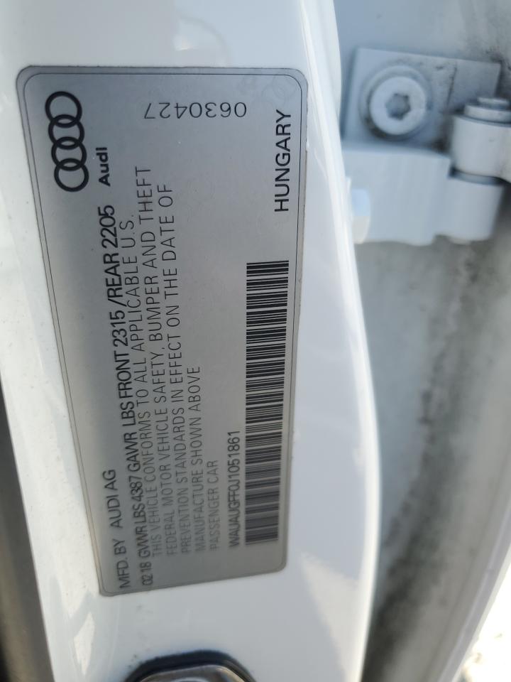 2018 Audi A3 Premium VIN: WAUAUGFF0J1051861 Lot: 64020105