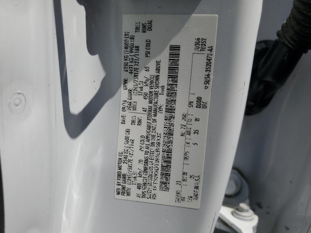 2017 Ford F350 Super Duty VIN: 1FT8W3DT9HEB59332 Lot: 63227985
