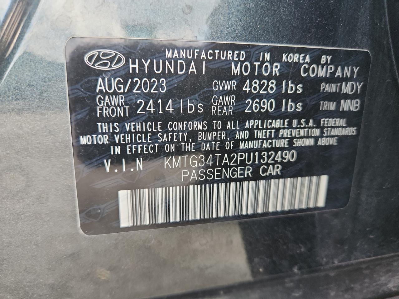 2023 Genesis G70 Base VIN: KMTG34TA2PU132490 Lot: 65685195