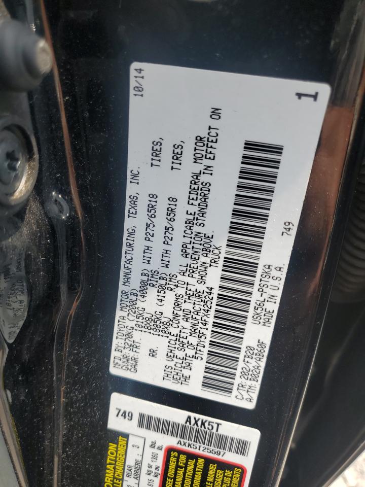 2015 Toyota Tundra Crewmax Sr5 VIN: 5TFDY5F14FX425244 Lot: 66158435