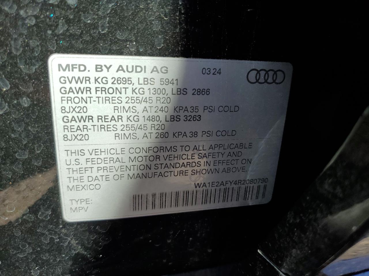 2024 Audi Q5 E Premium Plus 55 VIN: WA1E2AFY4R2080790 Lot: 63275675