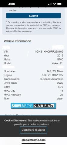 2015 GMC YUKON XL C1500 SLT  