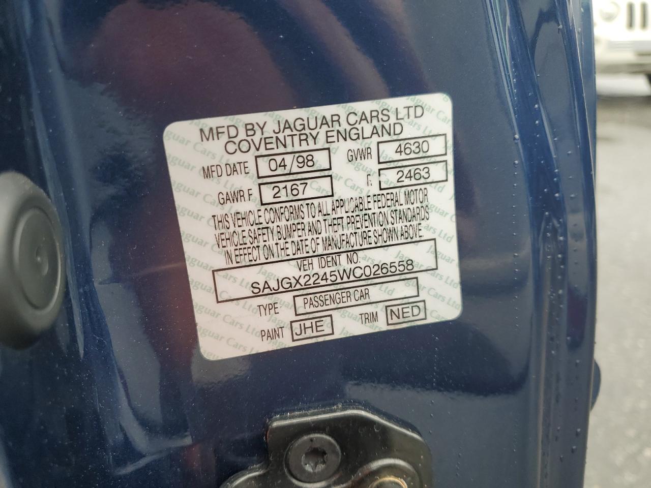 1998 Jaguar Xk8 VIN: SAJGX2245WC026558 Lot: 63384675