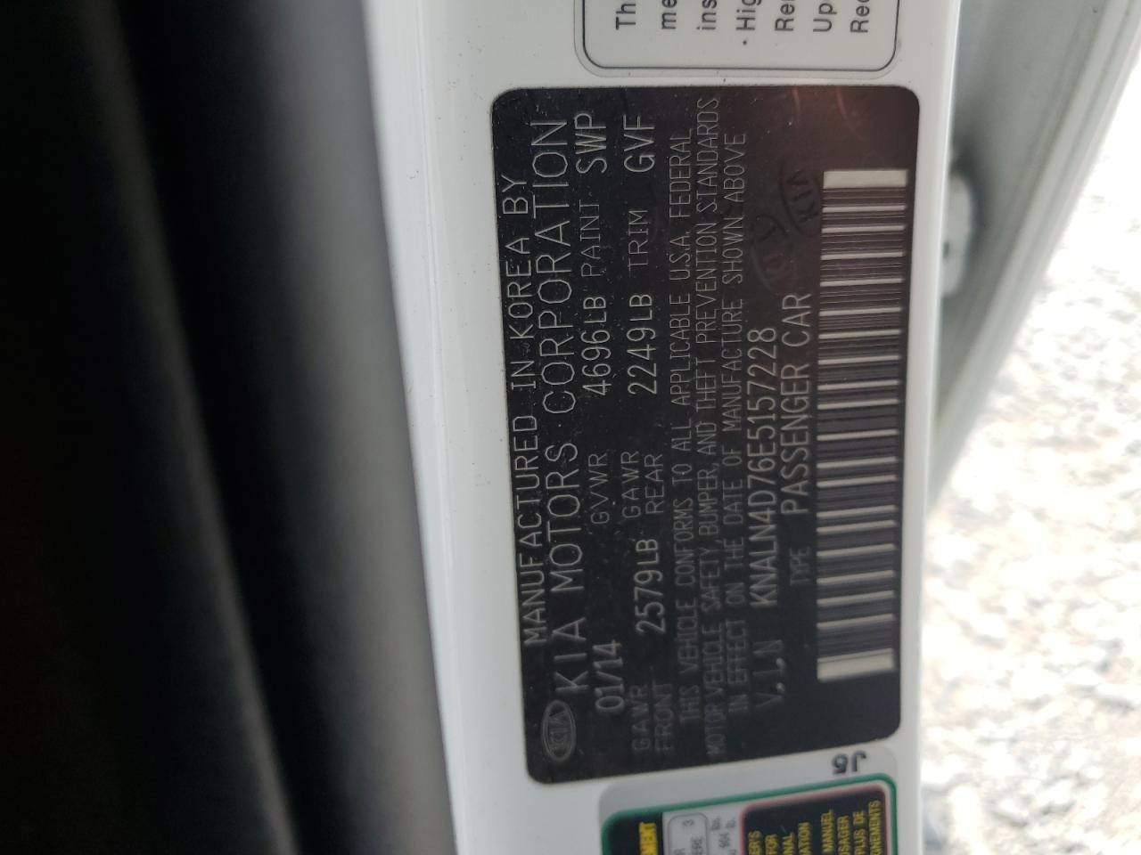 2014 Kia Cadenza Premium VIN: KNALN4D76E5157228 Lot: 66464065