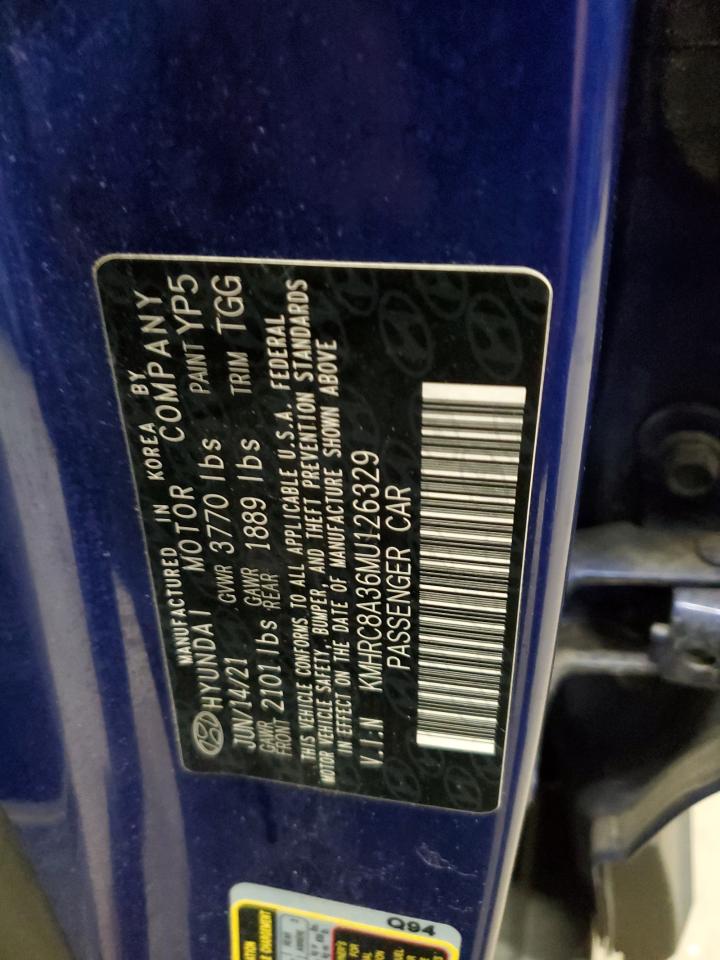 2021 Hyundai Venue Sel VIN: KMHRC8A36MU126329 Lot: 63923555
