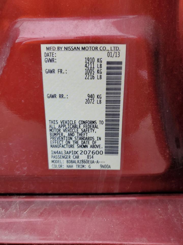 2013 Nissan Altima 2.5 VIN: 1N4AL3AP1DC207600 Lot: 65613675