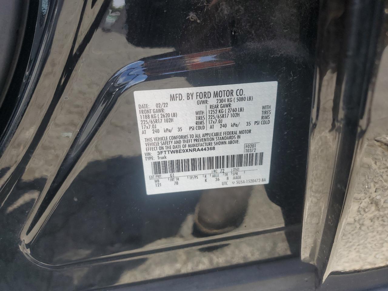 2022 Ford Maverick Xl VIN: 3FTTW8E9XNRA44368 Lot: 63592825