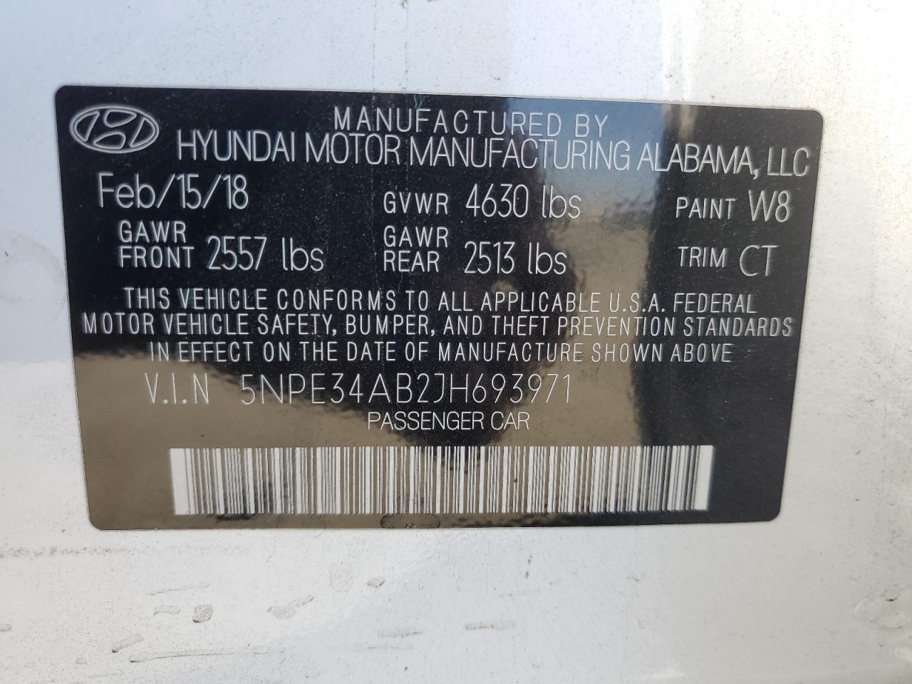 2018 Hyundai Sonata Sport VIN: 5NPE34AB2JH693971 Lot: 64451795